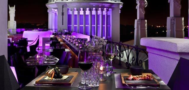 Detalle de la Terraza The Roof Hotel ME Madrid