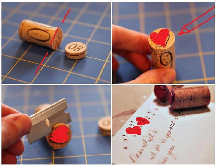 sellos de corcho para san valentin