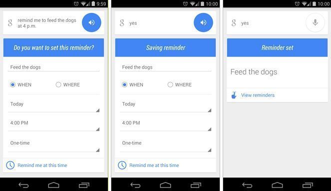 Recordatorios con Google Now